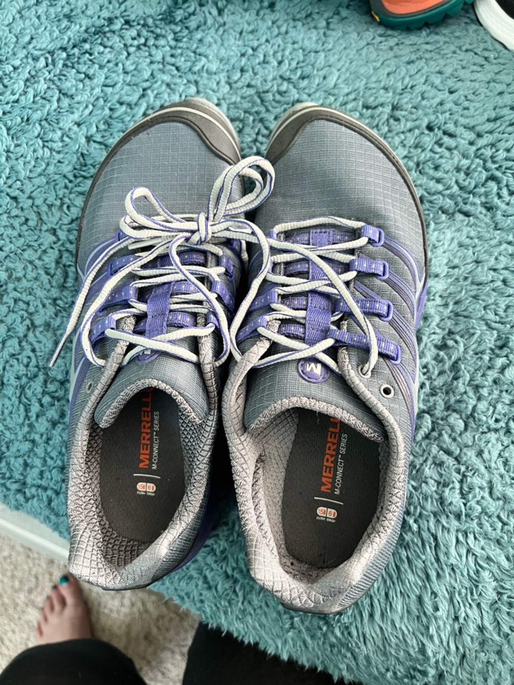Merrell Women's Gray and Purple Trail Sneakers